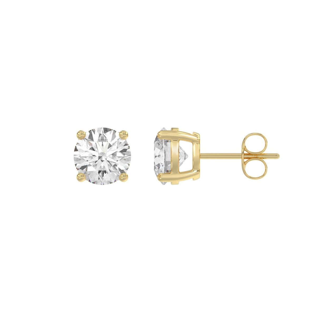 14K Yellow Gold, flat view