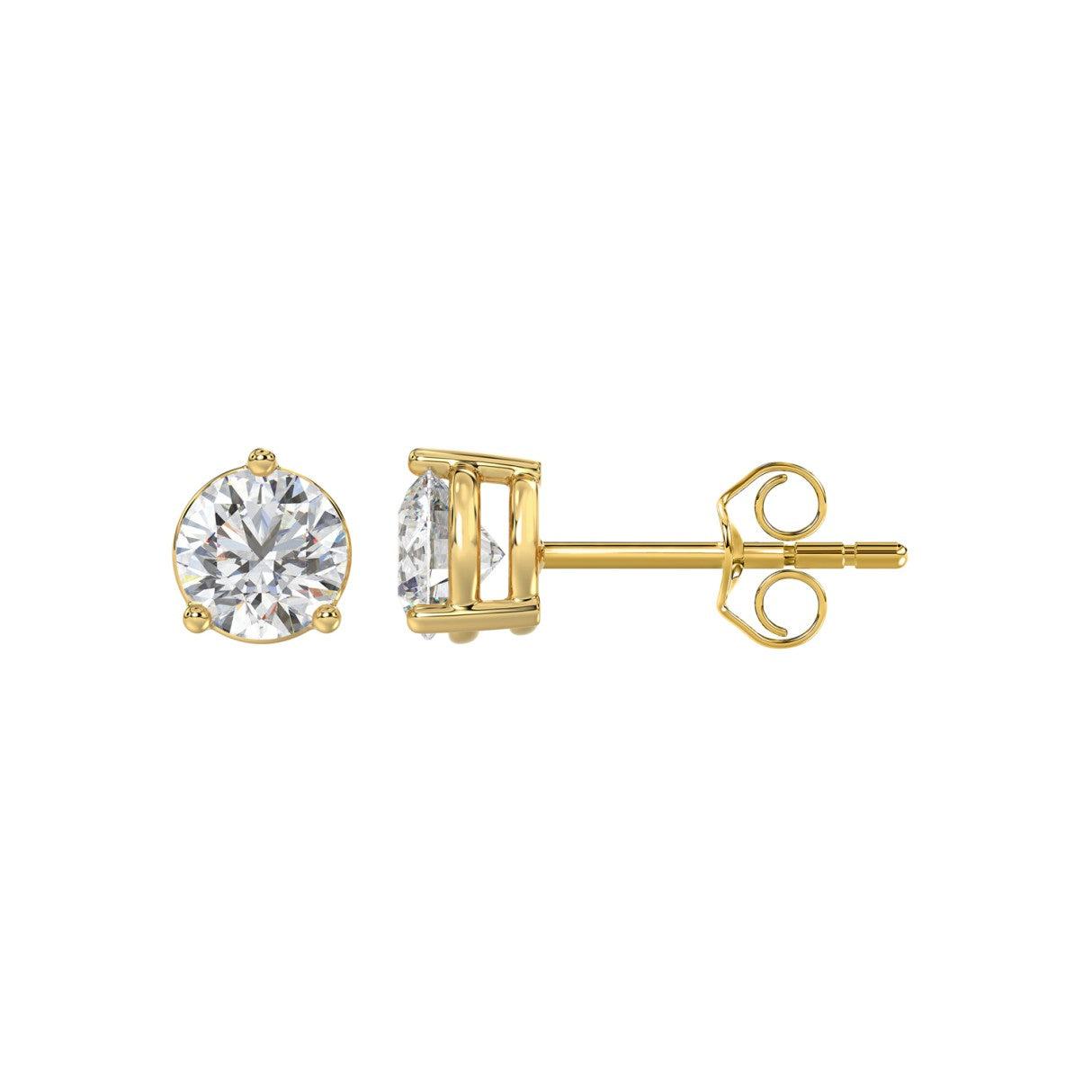 14K Yellow Gold, flat view