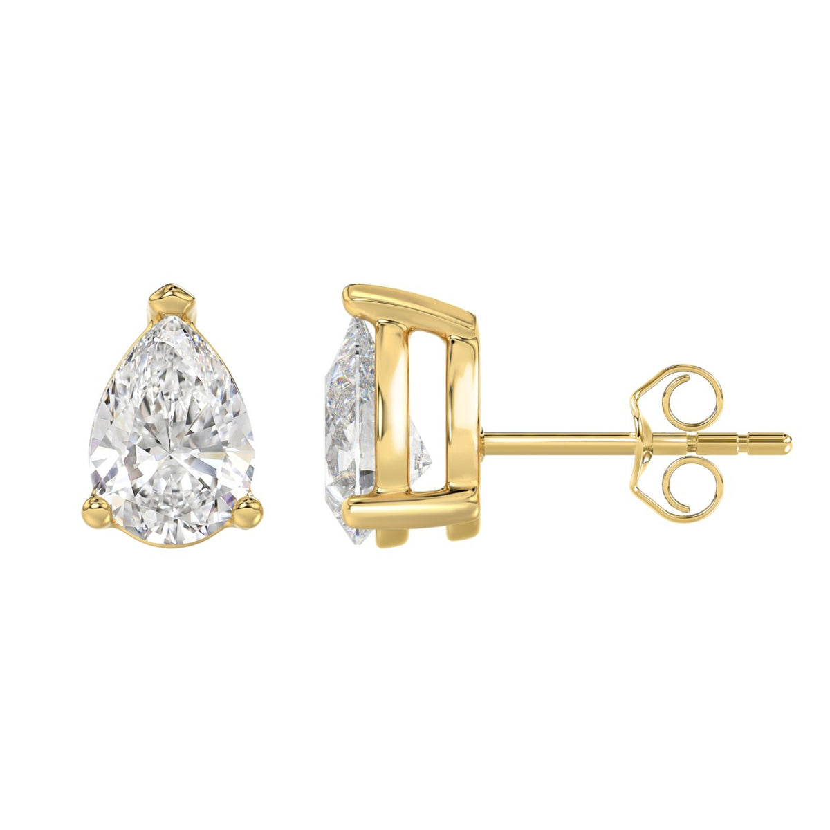 14K Yellow Gold, flat view